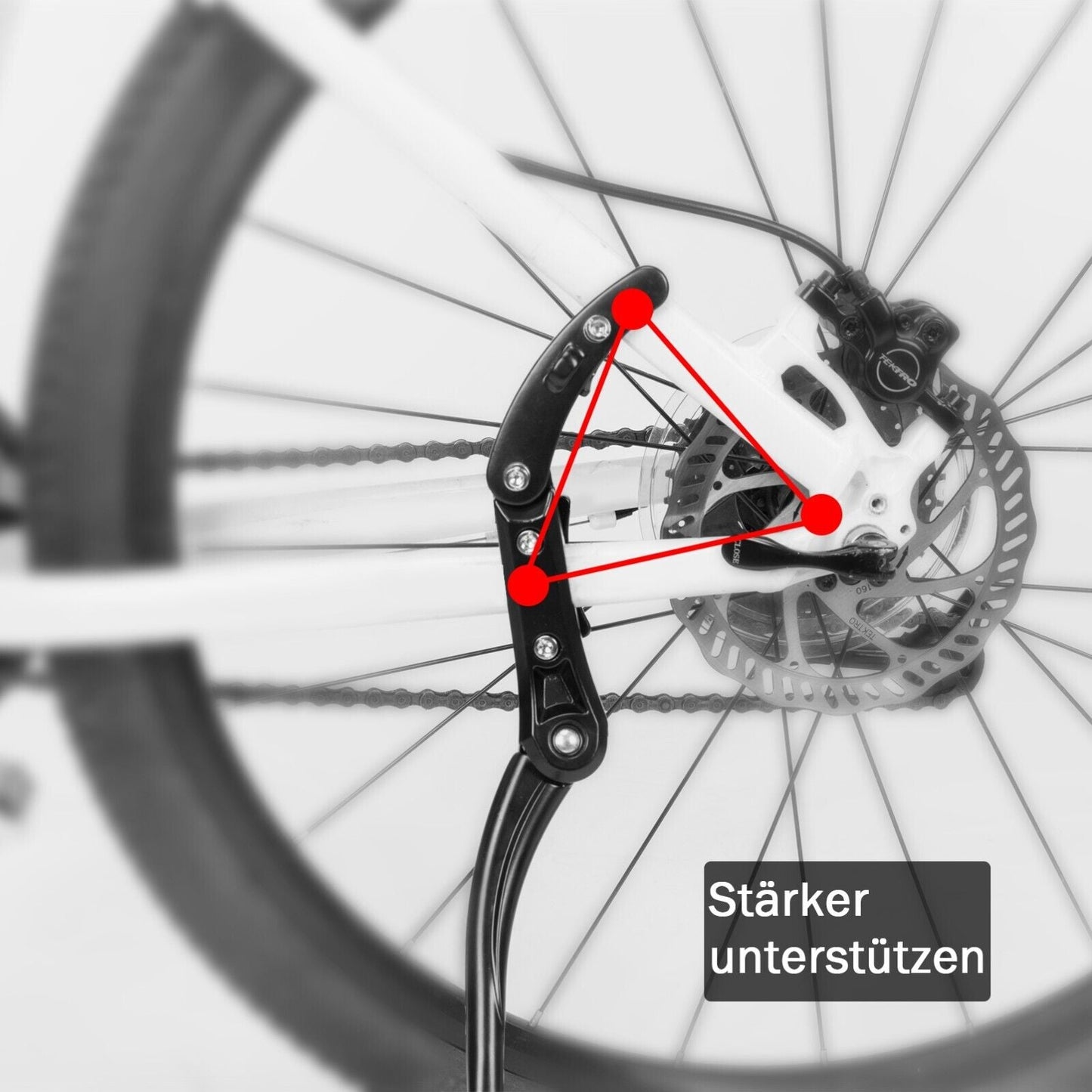 ROCKBROS fietsstandaard in hoogte verstelbaar zijstandaard verstelbaar 24-29 inch aluminium