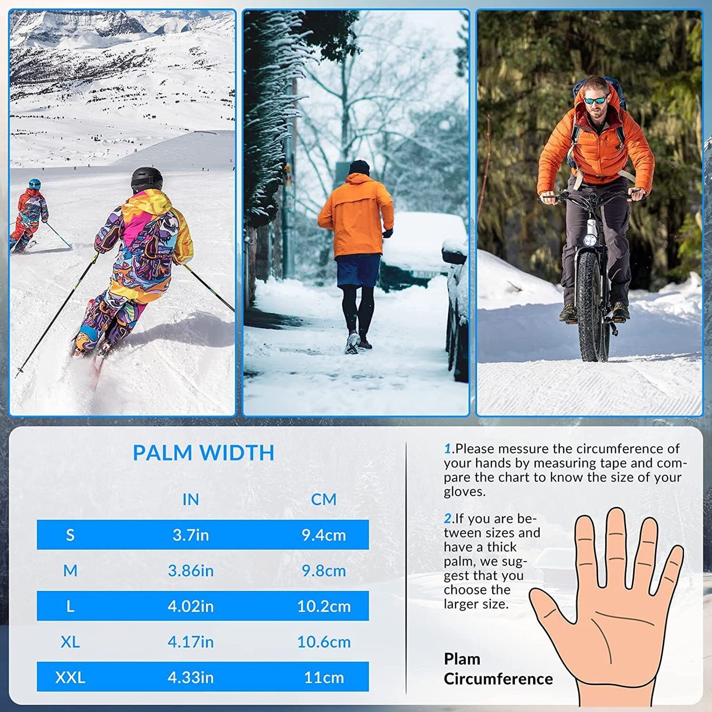 ROCKBROS Winter Fietshandschoenen Handschoenen Touchscreen Warm Thermisch Sport