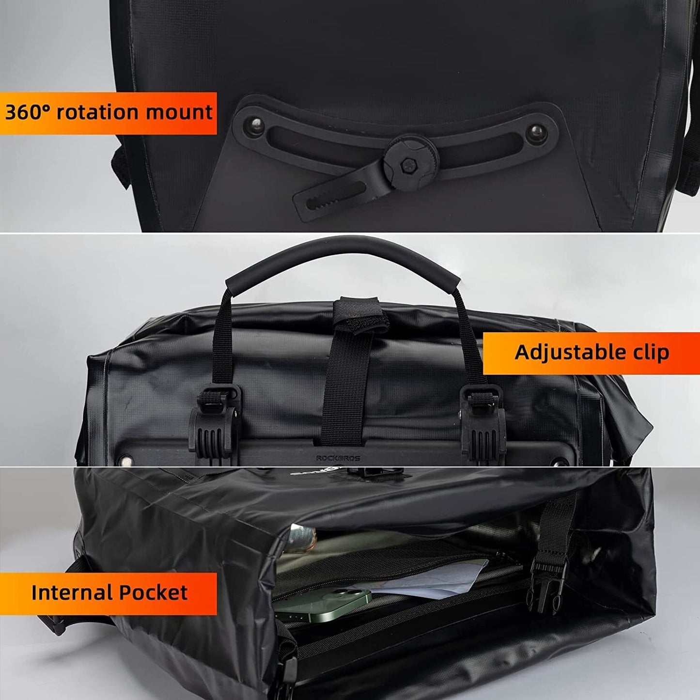 ROCKBROS waterdichte bagagedragertas fietstas 25L 5 kleuren